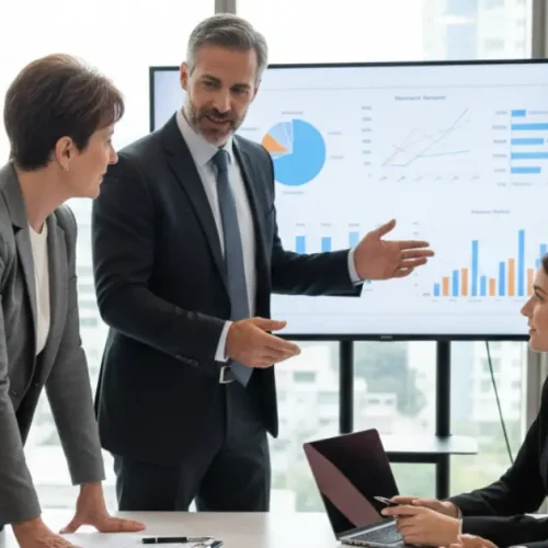 Investor discussing franchise disclosure document with experienced franchisees to make informed franchise investment decisions.